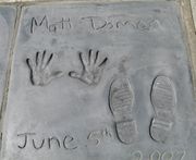 Hand and foot prints in cement dated of June 6, 2007