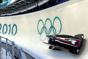 Sled in action during a sports event.