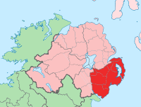 Map highlighting County Down