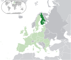 Location of Finland(dark green)–on the European continent(light green &dark grey)–in the European Union(light green) — [Legend]