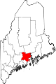 State map highlighting Waldo County