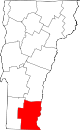 State map highlighting Windham County
