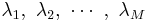 \lambda _{1},\ \lambda _{2},\ \cdots \ ,\ \lambda _{M}