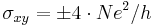 \sigma_{xy} = \pm {4\cdot Ne^2}/h \,