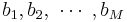 b_{1},b_{2},\ \cdots \ ,b_{M}